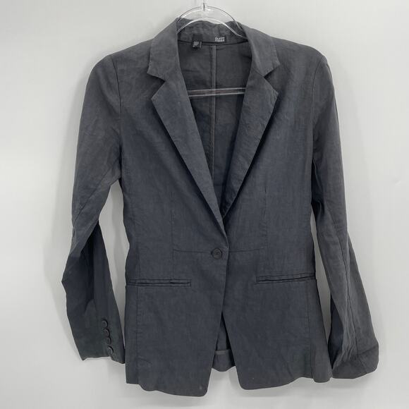 EILEEN FISHER Linen Blazer Single Button Unstructured Summer Jacket Womens 4 - Picture 1 of 7